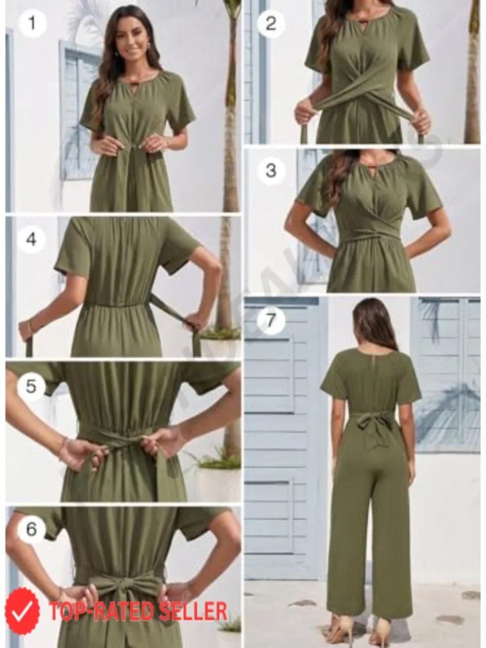 Wide Leg Jumpsuit for Women Dressy Casual One Piece Short Sleeve Elegant Romper